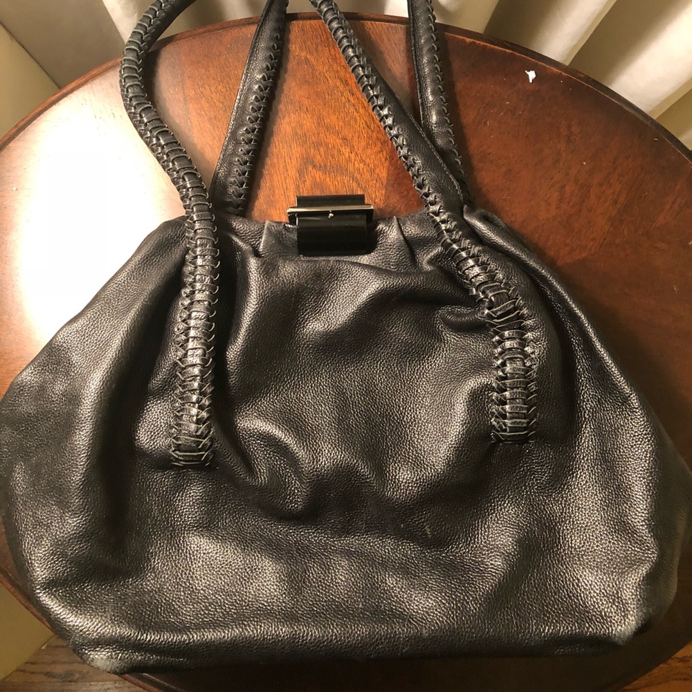 Salvatore Ferragamo black leather hobo bag